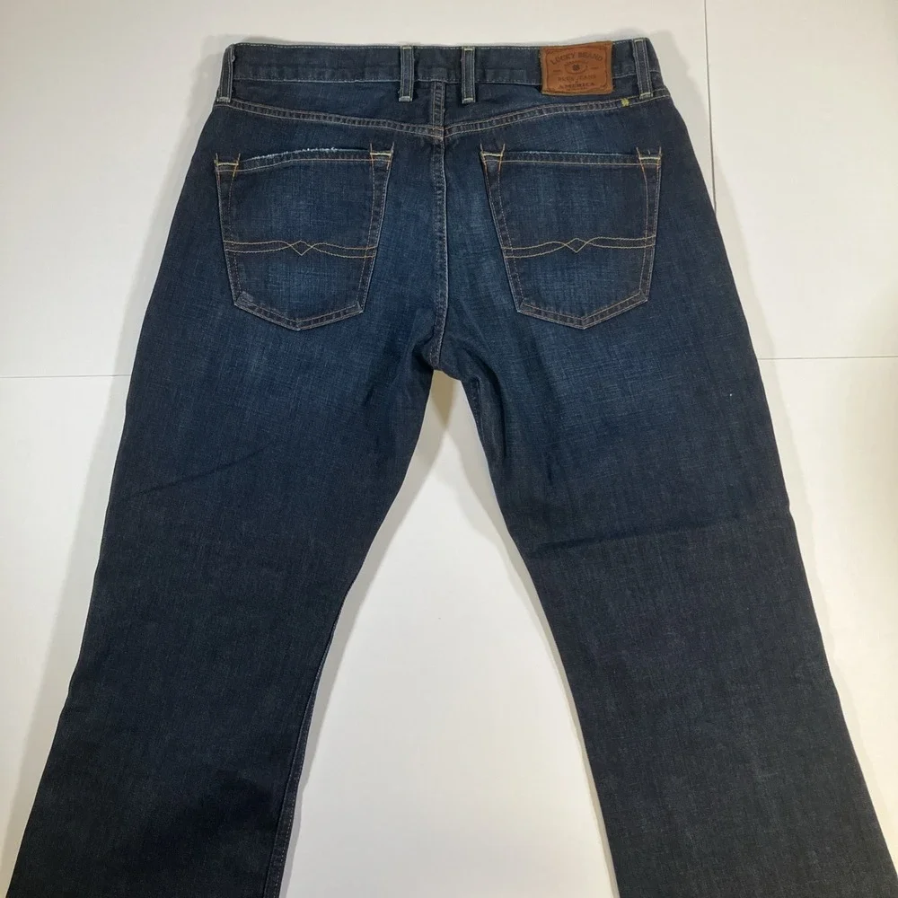 Lucky‎ Brand 227 Jeans Mens 33x30 Original Boot Dark Wash Button Fly 33x28